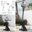 Basketball Hoop 44&48 Inch Backboard Portable Basketball Hoop Outdoor,5.3-10ft Stepless Regulation Crank Adjust Basketball Goal System