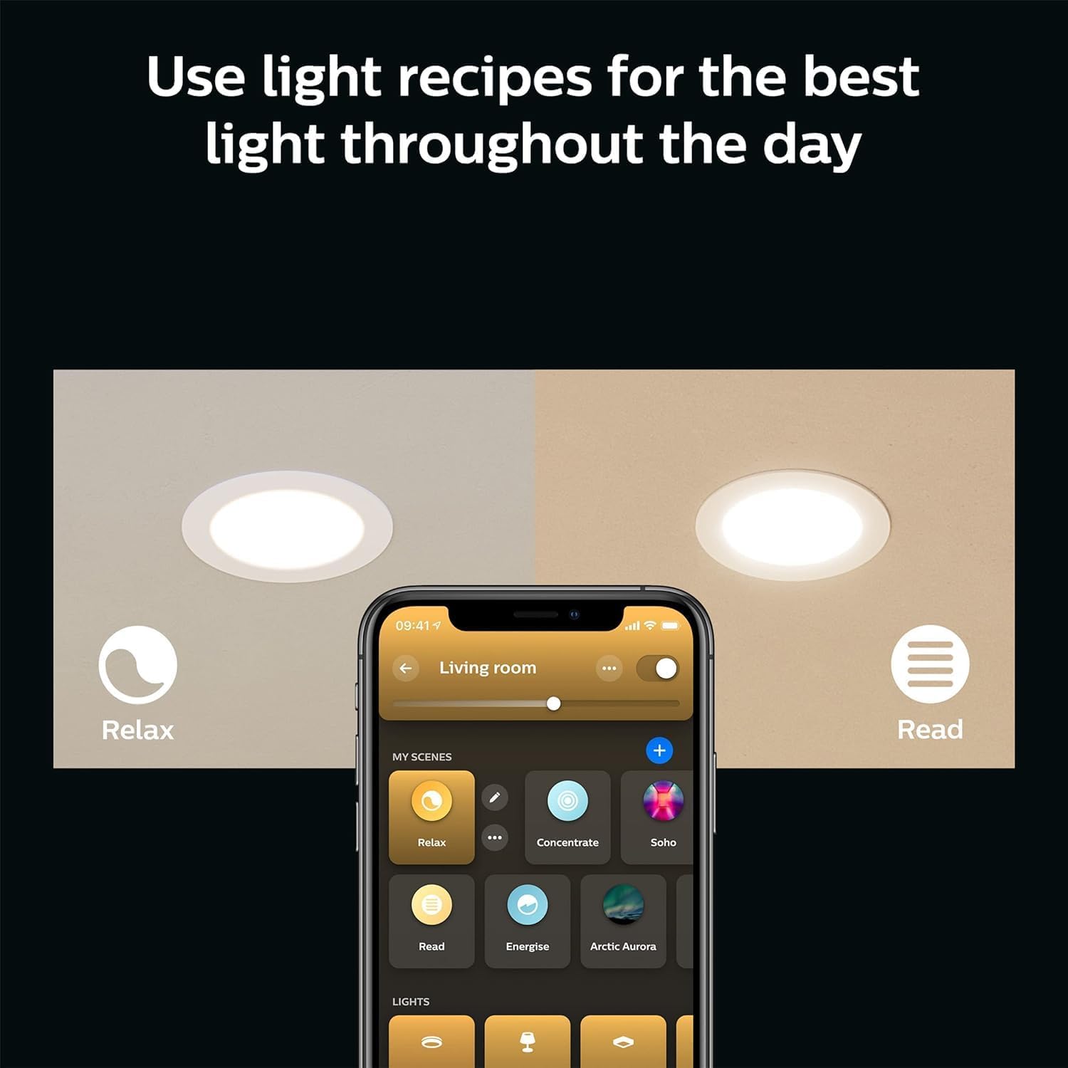 Philips Hue Smart Slim 5/6 Inch LED Downlight - White and Color Ambiance Color-Changing Light - 6 Pack Philips Hue Smart Slim 5/6 Inch LED Downlight - White and Color Ambiance Color-Changing Light - 6 Pack - 1200LM - Indoor - Control with Hue App - Works with Alexa, Google Assistant and Apple Homekit