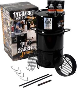 Pit Barrel Cooker Junior Package - 14 Inch Drum Smoker | Porcelain Coated Steel Drum BBQ Grill