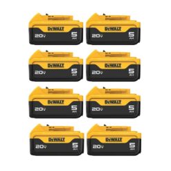 DEWALT 20V MAX XR Premium Lithium-Ion 5.0Ah Battery (8 Pack) DCB205-8