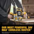 DEWALT 20-Volt MAX XR Lithium-Ion 2-1/4 Peak HP Brushless Cordless Plunge Router with 20-Volt MAX XR 8.0 Ah Battery Pack DCW620BWDCB2108