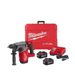 Milwaukee M18 FUEL 18V Lithium-Ion Brushless 1 in. Cordless SDS-Plus Rotary Hammer Kit with Two 6.0 Ah Batteries, Hard Case 2912-22