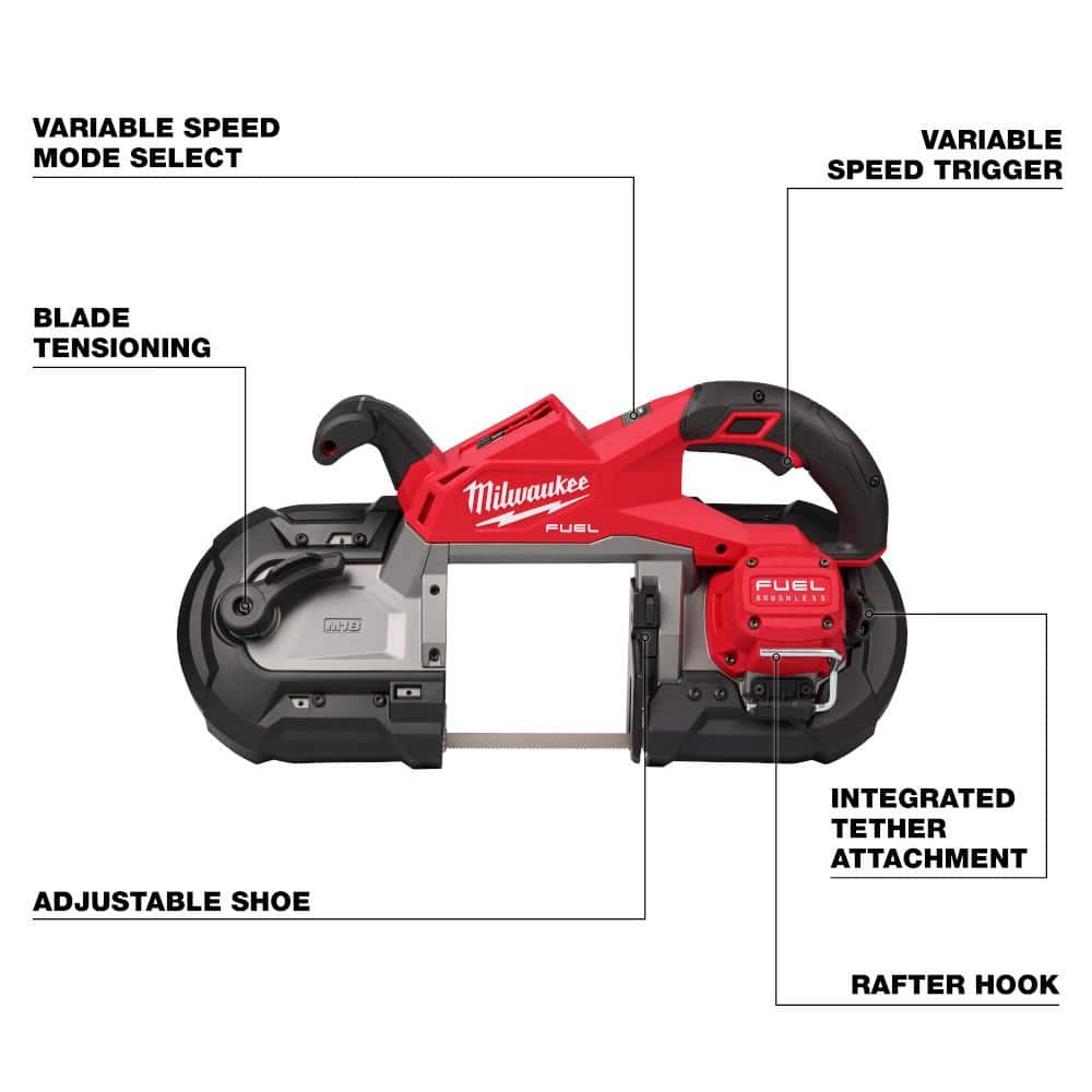Milwaukee M18 FUEL 18V Lith-Ion Brushless Cordless Deep Cut Band Saw w/ (1) 5.0 Ah Battery 2929-20-48-11-1850