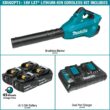 Makita 120 MPH 473 CFM 18V x2 (36V) LXT Lithium-Ion Brushless Cordless Leaf Blower Kit with 4 5.0 Ah Batteries XBU02PT1