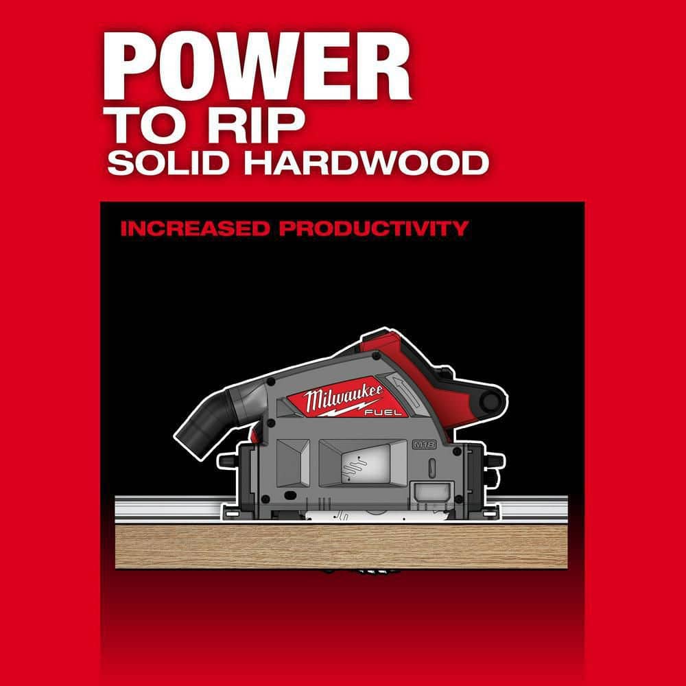Milwaukee M18 FUEL 18V Lithium-Ion Cordless Brushless 6-1/2 in. Plunge Cut Track Saw with 55 in. Track Saw Guide Rail 2831-20-48-08-0571