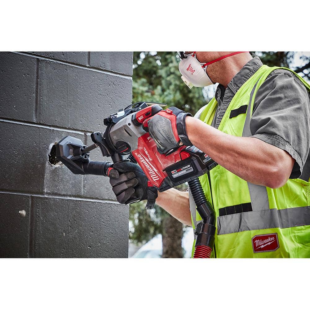 Milwaukee M18 FUEL 18V Lith-Ion Brushless Cordless 1 in. SDS-Plus Rotary Hammer with M18 REDLITHIUM FORGE XC 8.0 Ah Battery Pack 2912-20-48-11-1881