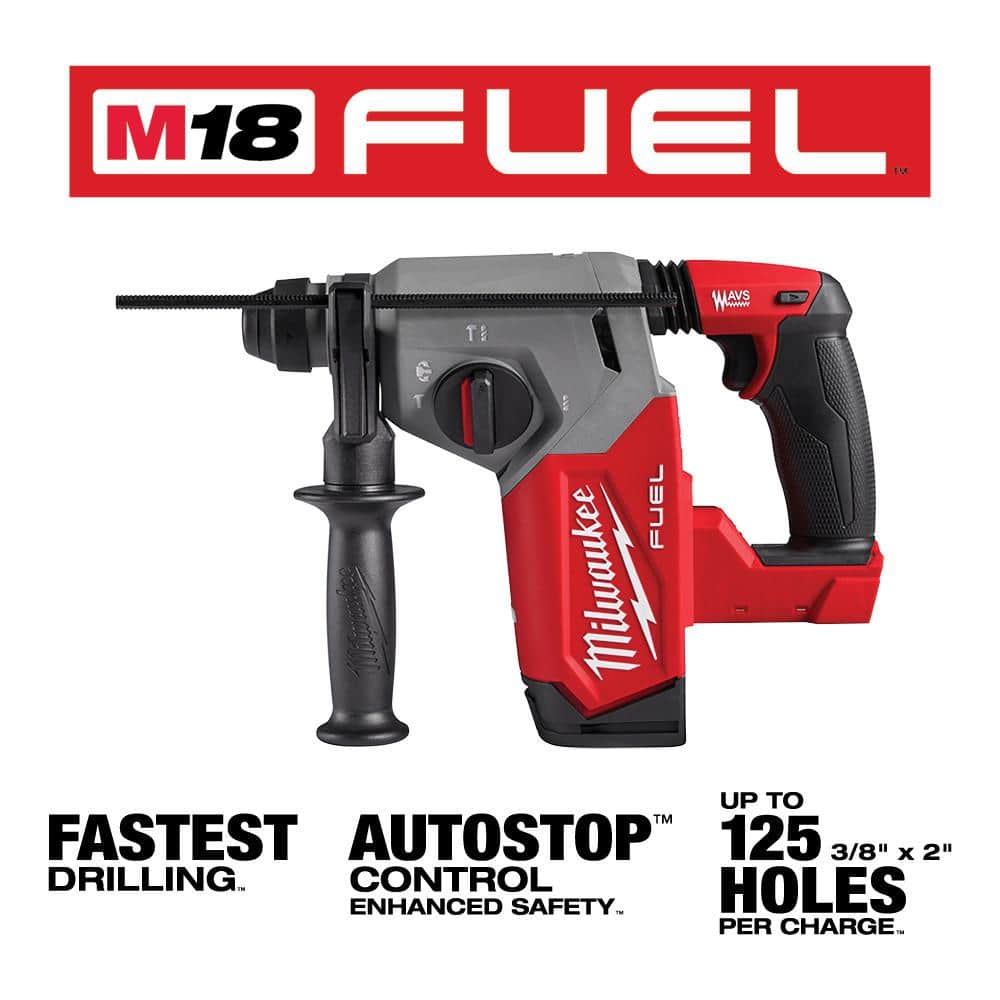 Milwaukee M18 FUEL 18V Lith-Ion Brushless Cordless 1 in. SDS-Plus Rotary Hammer with M18 REDLITHIUM FORGE XC 8.0 Ah Battery Pack 2912-20-48-11-1881