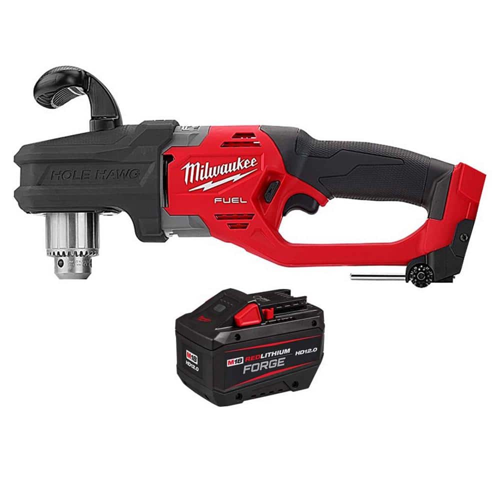 Milwaukee M18 FUEL GEN II 18V Lith-Ion Brushless Cordless 1/2 in. Hole Hawg Drill w/M18 REDLITHIUM FORGE HD 12.0 Ah Battery 2807-20-48-11-1813