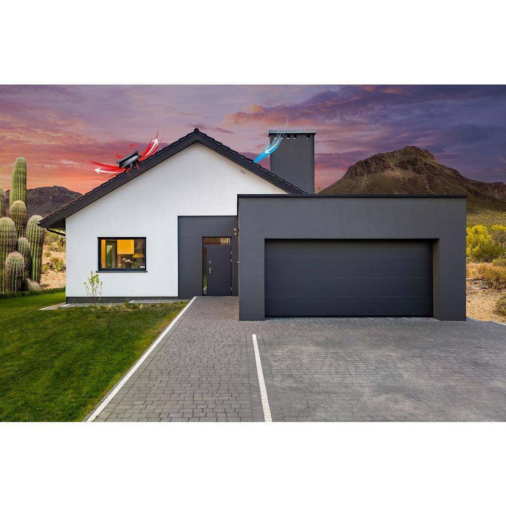 QuietCool 40-Watt Hybrid Solar/Electric Powered Roof Mount Attic Fan with Included Inverter for Nighttime Cooling AFR SLR-40