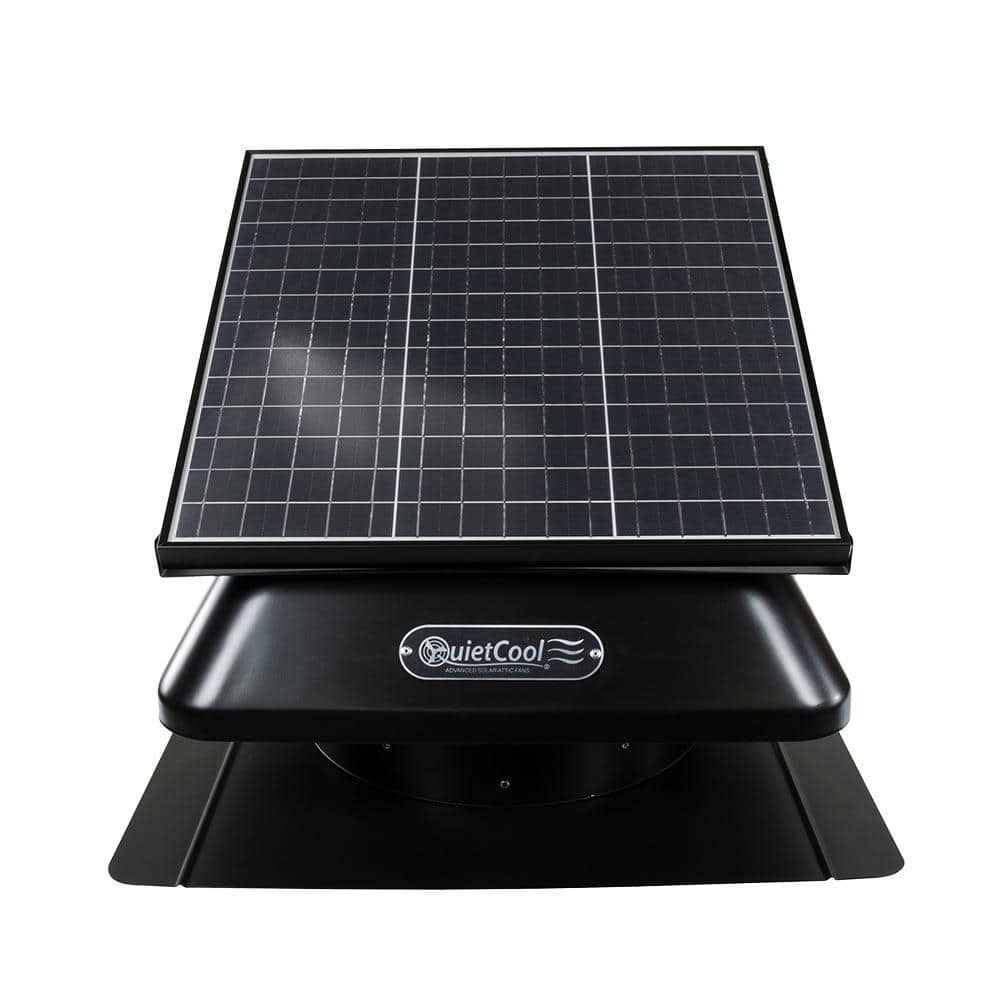 QuietCool 40-Watt Hybrid Solar/Electric Powered Roof Mount Attic Fan with Included Inverter for Nighttime Cooling AFR SLR-40