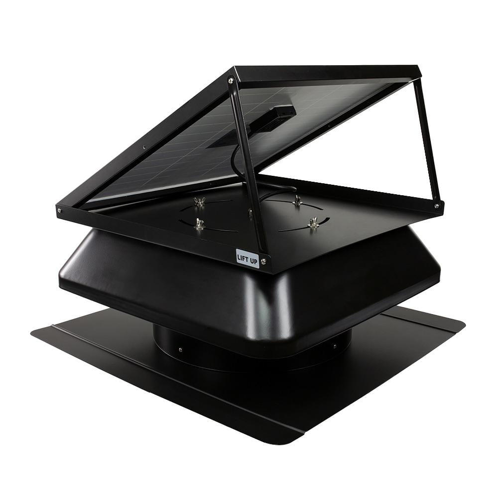 QuietCool 40-Watt Hybrid Solar/Electric Powered Roof Mount Attic Fan with Included Inverter for Nighttime Cooling AFR SLR-40