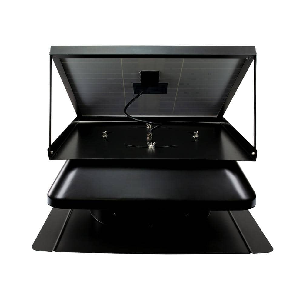 QuietCool 40-Watt Hybrid Solar/Electric Powered Roof Mount Attic Fan with Included Inverter for Nighttime Cooling AFR SLR-40