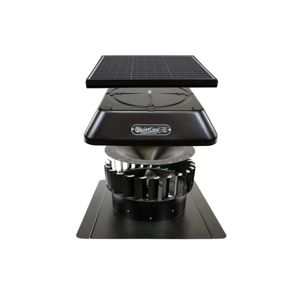 QuietCool 40-Watt Hybrid Solar/Electric Powered Roof Mount Attic Fan with Included Inverter for Nighttime Cooling AFR SLR-40