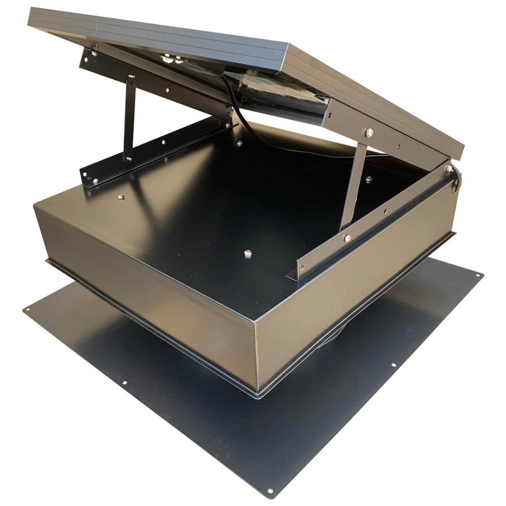 Remington Solar 40-Watt Galvanized Black Steel Roof Mount Solar Attic Fan with Humidistat-Thermostat SF40-BLK