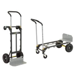 Gorilla 800 lbs. Capacity Convertible Steel Hand Truck, Wide Dual Mode Adjustable Height Handle, Simple/Safe Flatbed Conversion GH2-8