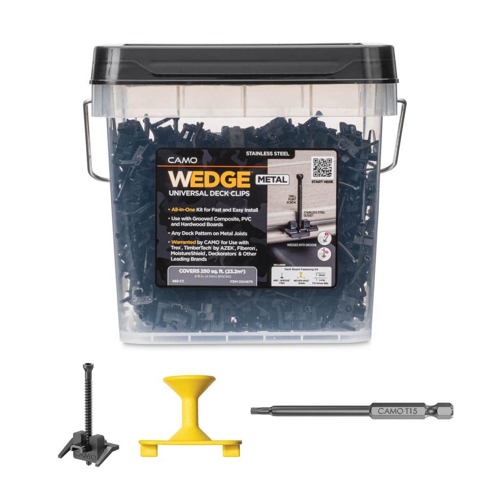CAMO Wedgemetal Stainless Steel Hidden Deck Fastener Clip For Metal Framing (450-Count/250 sq. ft.) 0344679 CAMO Wedgemetal Stainless Steel Hidden Deck Fastener Clip For Metal Framing (450-Count/250 sq. ft.) 0344679