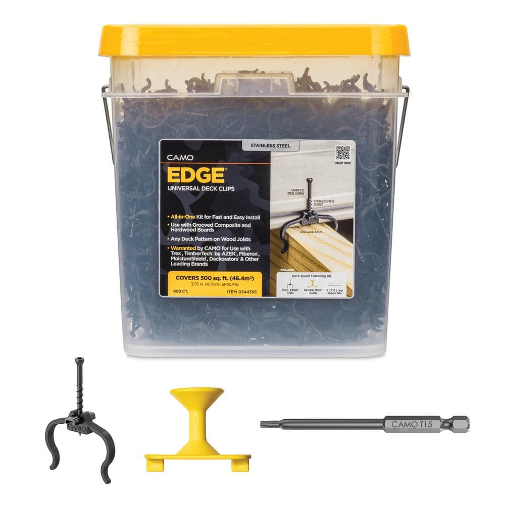 CAMO EdgeClip Hidden Deck Fastener (900-Count) 0344356 CAMO EdgeClip Hidden Deck Fastener (900-Count) 0344356