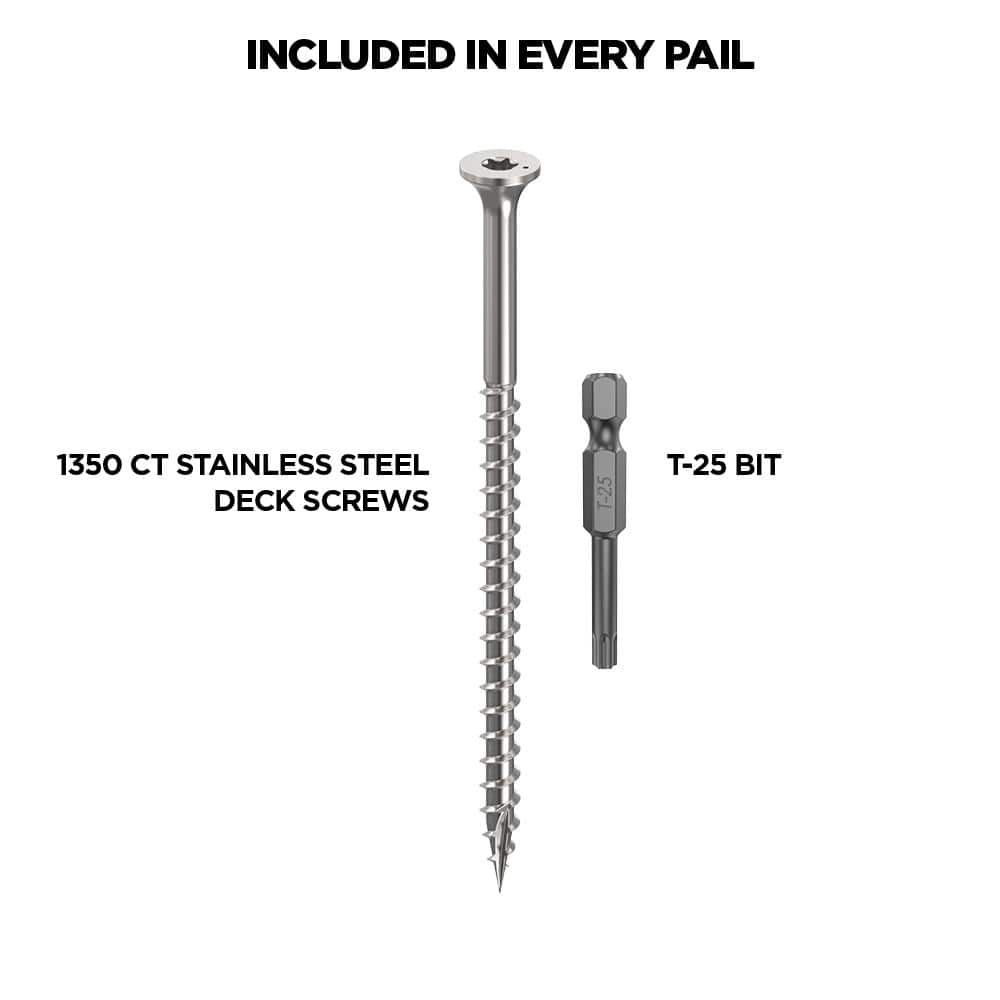 CAMO 3-1/2 in. #10 316 Stainless Steel Premium Star Drive Bugle-Head Deck Screws (1350-Count) 0348199S CAMO 3-1/2 in. #10 316 Stainless Steel Premium Star Drive Bugle-Head Deck Screws (1350-Count) 0348199S
