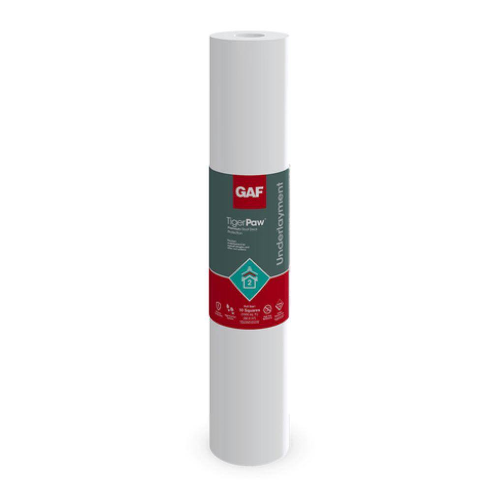 GAF Tiger Paw 1000 sq. ft. Premium Synthetic Roofing Underlayment Roll 0980 GAF Tiger Paw 1000 sq. ft. Premium Synthetic Roofing Underlayment Roll 0980
