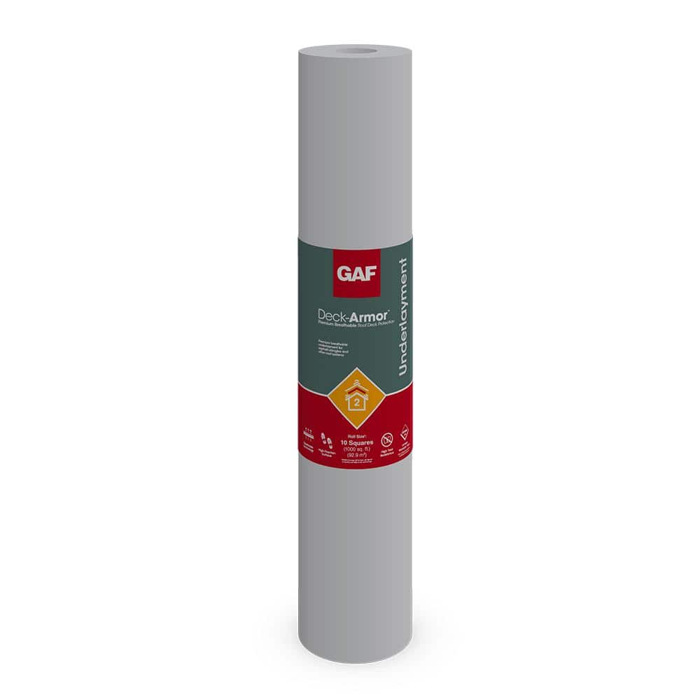 GAF Deck-Armor 1000 sq. ft Premium Breathable Synthetic Roofing Underlayment Roll 0907 GAF Deck-Armor 1000 sq. ft Premium Breathable Synthetic Roofing Underlayment Roll 0907