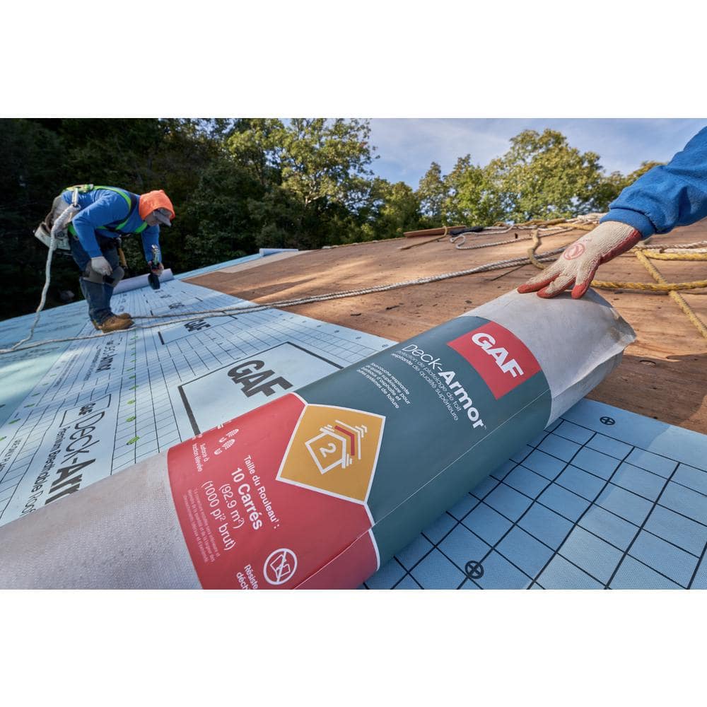 GAF Deck-Armor 1000 sq. ft Premium Breathable Synthetic Roofing Underlayment Roll 0907 GAF Deck-Armor 1000 sq. ft Premium Breathable Synthetic Roofing Underlayment Roll 0907