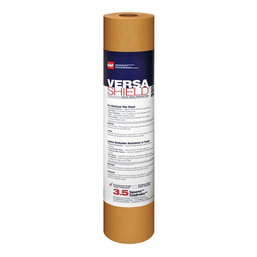 GAF VersaShield 350 sq. ft. Fire-Resistant Roofing Underlayment Roll 0904000 GAF VersaShield 350 sq. ft. Fire-Resistant Roofing Underlayment Roll 0904000