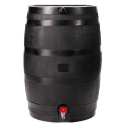 Phewnyzo 50 Gal. Black Plastic Rain Barrel, Recyclable Rain Water Collection Barrel Cabinet for Outdoor Plants, Garden, Landscape 28E105SA05