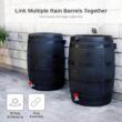 Phewnyzo 50 Gal. Black Plastic Rain Barrel, Recyclable Rain Water Collection Barrel Cabinet for Outdoor Plants, Garden, Landscape 28E105SA05