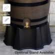 RTS Home Accents 50 Gal. Rain Barrel Woodgrain with Black Stripes Color with Brass Spigot 55100006005681