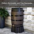 RTS Home Accents 50 Gal. Rain Barrel Woodgrain with Black Stripes Color with Brass Spigot 55100006005681