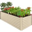 Best Choice Products 8 ft. x 4 ft. x 2 ft. Beige Outdoor Steel Raised Garden Bed, Planter Box for Vegetables, Flowers, Herbs SKY7331
