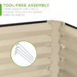 Best Choice Products 8 ft. x 4 ft. x 2 ft. Beige Outdoor Steel Raised Garden Bed, Planter Box for Vegetables, Flowers, Herbs SKY7331