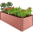 Best Choice Products 8 ft. x 4 ft. x 2 ft. Terracotta Outdoor Steel Raised Garden Bed, Planter Box for Vegetables, Flowers, Herbs SKY7332