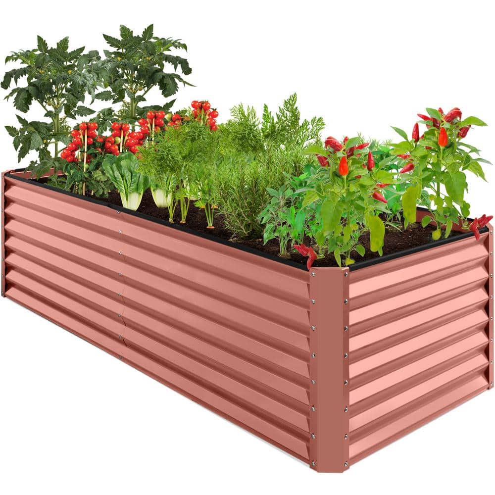 Best Choice Products 8 ft. x 4 ft. x 2 ft. Terracotta Outdoor Steel Raised Garden Bed, Planter Box for Vegetables, Flowers, Herbs SKY7332