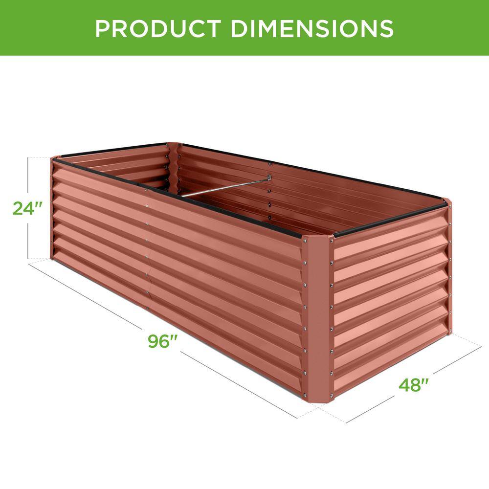 Best Choice Products 8 ft. x 4 ft. x 2 ft. Terracotta Outdoor Steel Raised Garden Bed, Planter Box for Vegetables, Flowers, Herbs SKY7332
