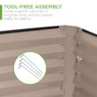 Best Choice Products 8 ft. x 4 ft. x 2 ft. Taupe Outdoor Steel Raised Garden Bed, Planter Box for Vegetables, Flowers, Herbs SKY7330