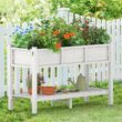 LUE BONA 48 in. x 18 in. x 30 in. White Raised Planter Boxes, Elevated Plastic Garden Bed Stand for Backyard, Patio, Balcony DPTHD230022-6