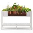 LUE BONA 48 in. x 18 in. x 30 in. White Raised Planter Boxes, Elevated Plastic Garden Bed Stand for Backyard, Patio, Balcony DPTHD230022-6