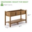 LUE BONA 48 in. x 18 in. x 30 in. Teak Raised Planter Boxes, Elevated Plastic Garden Bed Stand for Backyard, Patio, Balcony DPTHD230022-10