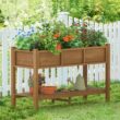 LUE BONA 48 in. x 18 in. x 30 in. Teak Raised Planter Boxes, Elevated Plastic Garden Bed Stand for Backyard, Patio, Balcony DPTHD230022-10