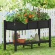 LUE BONA 48 in. x 18 in. x 30 in. Black Raised Planter Boxes, Elevated Plastic Garden Bed Stand for Backyard, Patio, Balcony DPTHD230022-7