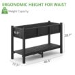 LUE BONA 48 in. x 18 in. x 30 in. Black Raised Planter Boxes, Elevated Plastic Garden Bed Stand for Backyard, Patio, Balcony DPTHD230022-7