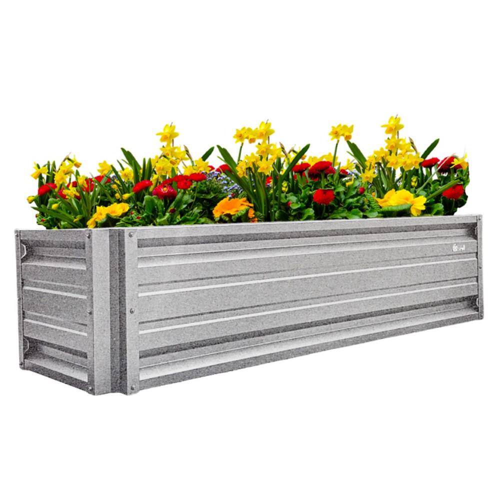 ALL METAL WORKS 24 inch by 72 inch Rectangle Galvalume Metal Planter Box PTTM2X6X18-GALVALUME