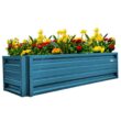 ALL METAL WORKS 24 inch by 72 inch Rectangle Hawaiian Blue Metal Planter Box PTTM2X6X18-HAWAIIANBLUE