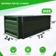 ALL METAL WORKS 24 inch by 72 inch Rectangle Gallery Blue Metal Planter Box PTTM2X6X18-GALLERYBLUE