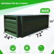 ALL METAL WORKS 24 inch by 72 inch Rectangle Burgundy Metal Planter Box PTTM2X6X18-BURGUNDY