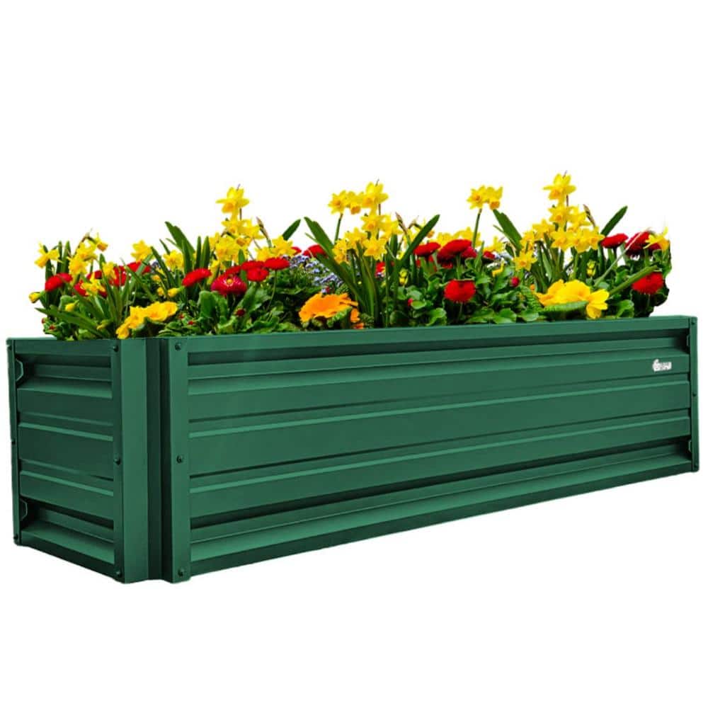 ALL METAL WORKS 24 inch by 72 inch Rectangle Forest Green Metal Planter Box PTTM2X6X18-FORESTGREEN