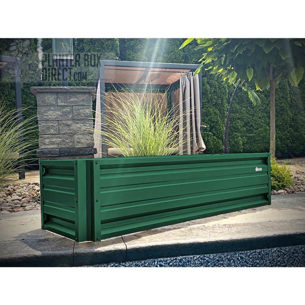 ALL METAL WORKS 24 inch by 72 inch Rectangle Forest Green Metal Planter Box PTTM2X6X18-FORESTGREEN