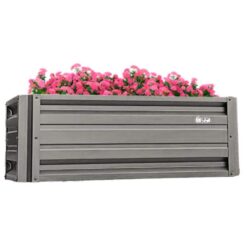 ALL METAL WORKS 24 inch by 48 inch Rectangle Slate Gray Metal Planter Box PTTM2X4X18-SLATEGRAY