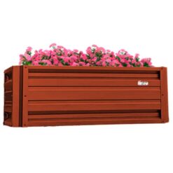 ALL METAL WORKS 24 inch by 48 inch Rectangle Barn Red Metal Planter Box PTTM2X4X18-BARNRED